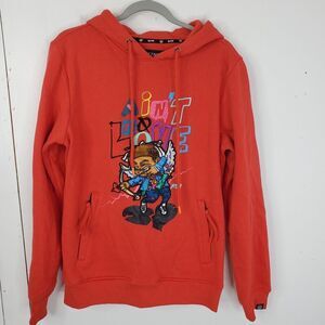 RS1NE Hoodie Sweatshirt Graphic Aint No Love Cupid Art Red Hipster Mens S